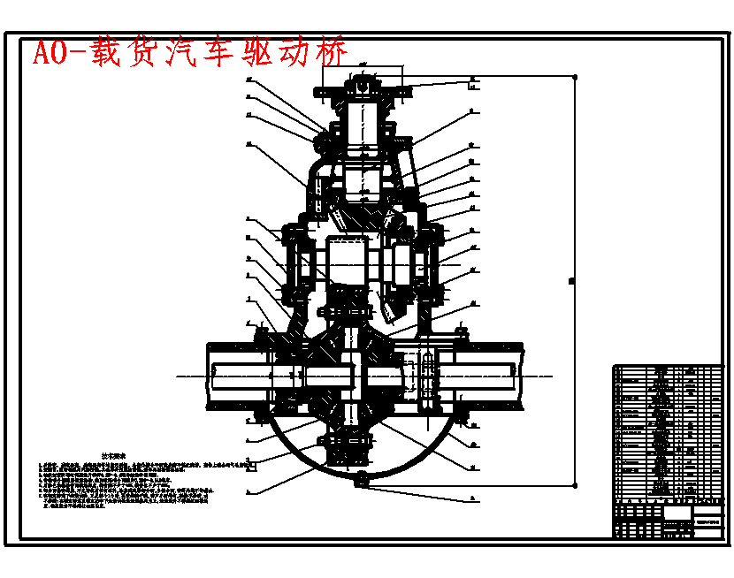 CA141中型载货汽车驱动桥设计-5吨级后驱动桥-双级主减速器含5张CAD图