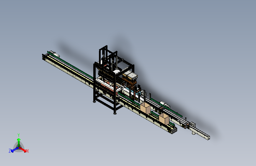 平移装箱机输送线（总装配图文件名xd-pyzx-00.asm）