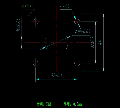 方形垫片落料冲孔复合模具设计-谐振窗冲压模含14张CAD图