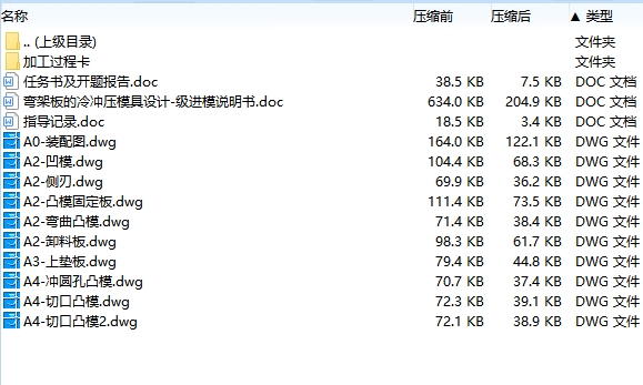 弯架板的冷冲压模具设计-级进模含10张CAD图