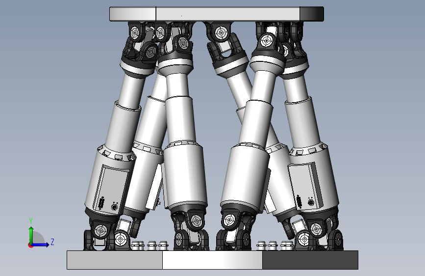 120- 六自由度并联机器人 h845 hexapod robotic stewart SW15s platform 左侧视图