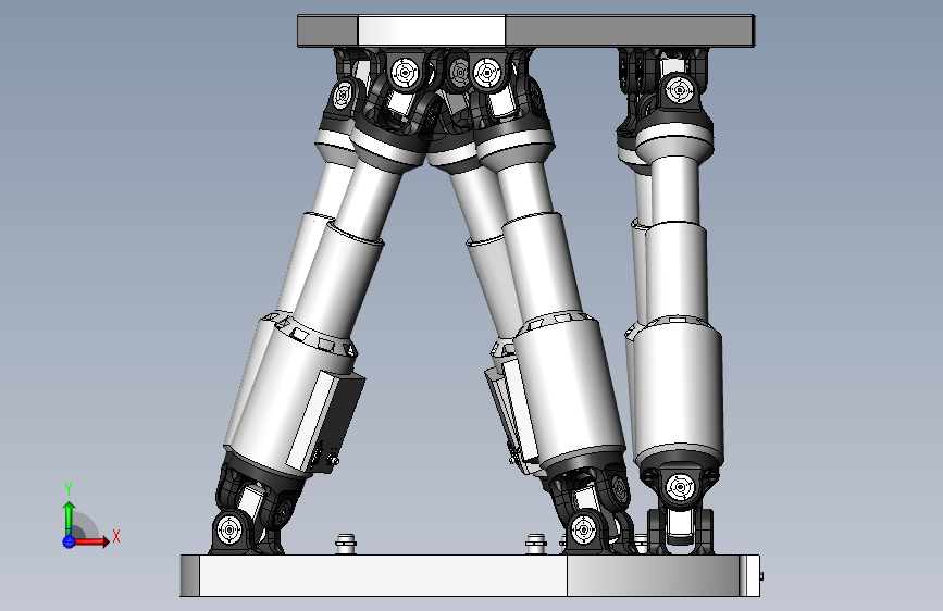 120- 六自由度并联机器人 h845 hexapod robotic stewart SW15s platform 正面视图