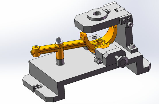 Z0773-杠杆式拨叉钻夹具三维SW2018带参+CAD+说明书