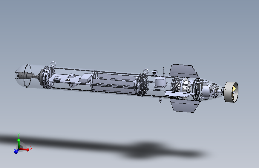 微小型欠驱动水下机器人结构设计三维SW模型3D建模+CAD图纸+说明书