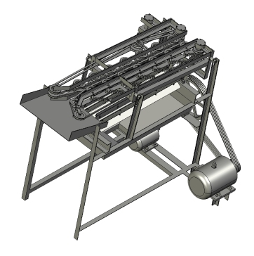 D1278-半喂入式花生摘果机设计及仿真【三维PROE】三维ProE4.0带参+CAD+说明书