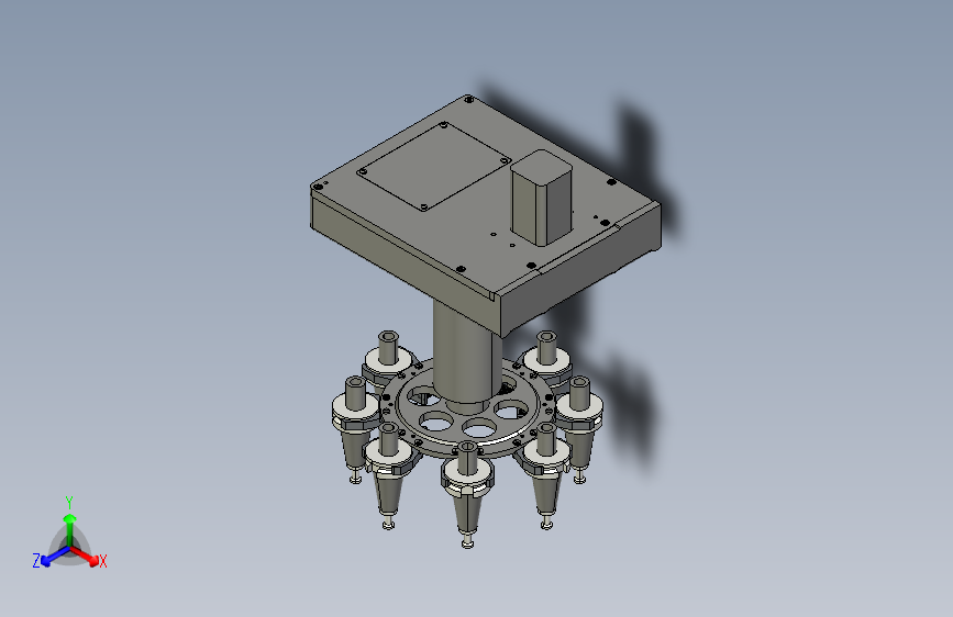 加工中心刀库机械结构设计三维ProE5.0带参+CAD