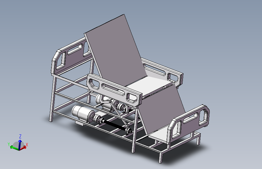 多功能可调角度病床的设计【三维sw】+CAD+说明书