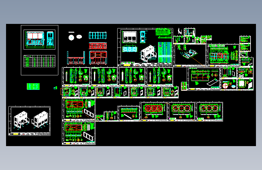 制冷设备柜式机组钣金cad图纸