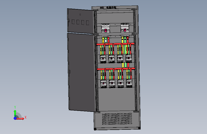 2x630A电源柜铜排前后叠加