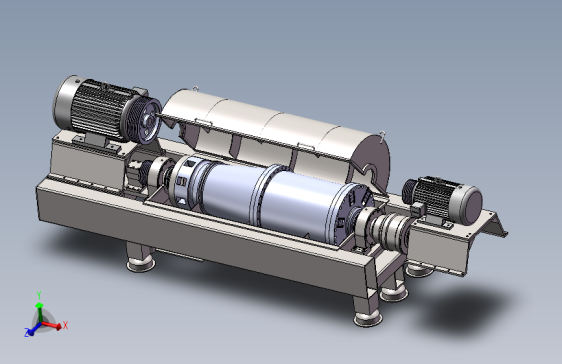 卧式螺旋离心机三维SW模型 LW650-15°-2000