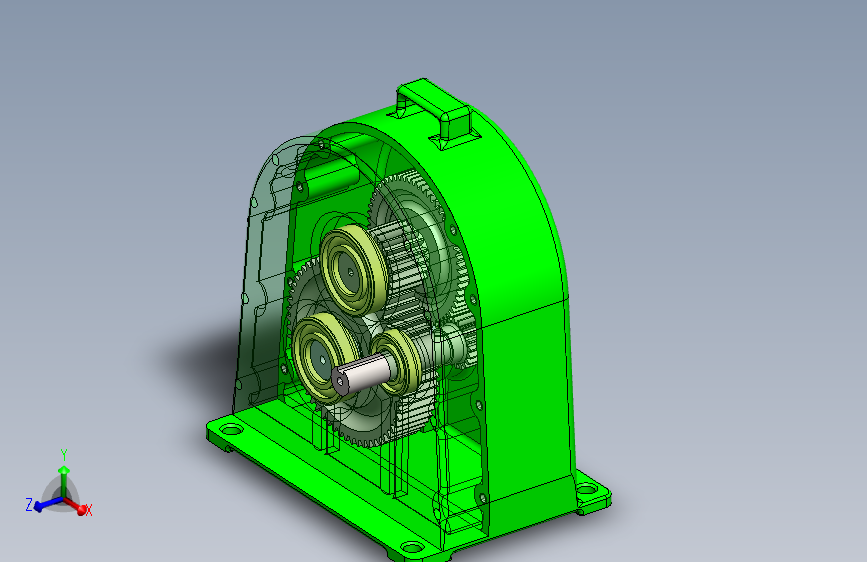 齿轮传动盒3D数模图纸+Solidworks设计