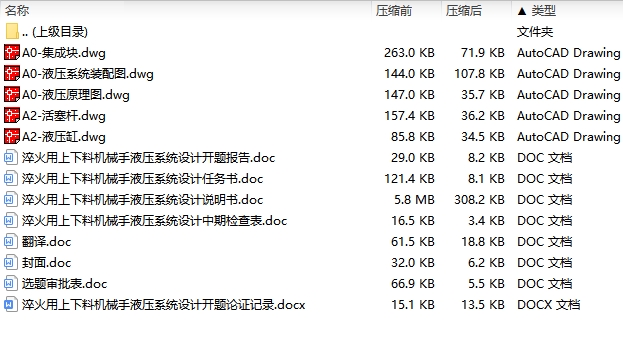 淬火用上下料机械手液压系统设计含开题及5张CAD图