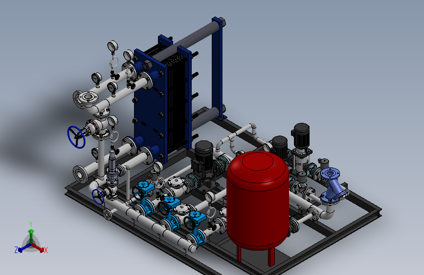 DN65_DN65板式换热机组_SOLIDWORKS 2014_模型图纸下载 – 懒石网