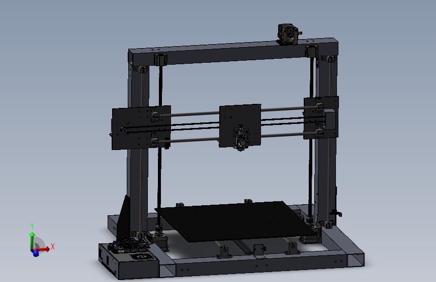 带有矩形铝通道的3D打印机
