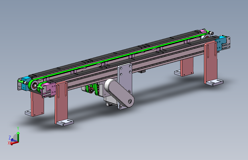 1米0.127米双带输送机机构