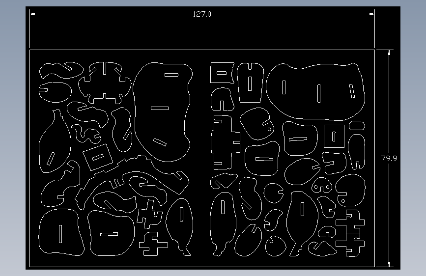 生肖猪激光切割立体拼图图纸+dwg格式