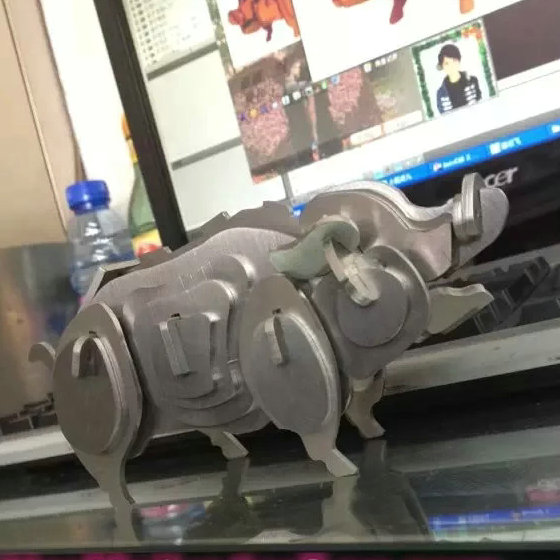 生肖猪激光切割立体拼图图纸+dwg格式