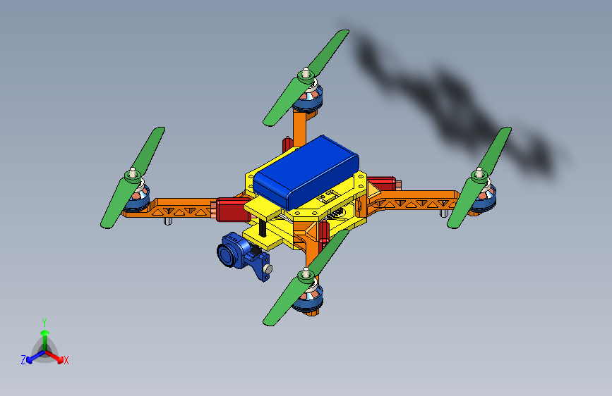 Quadcopter四旋翼无人机模型3D图纸SOLIDWORKS设计