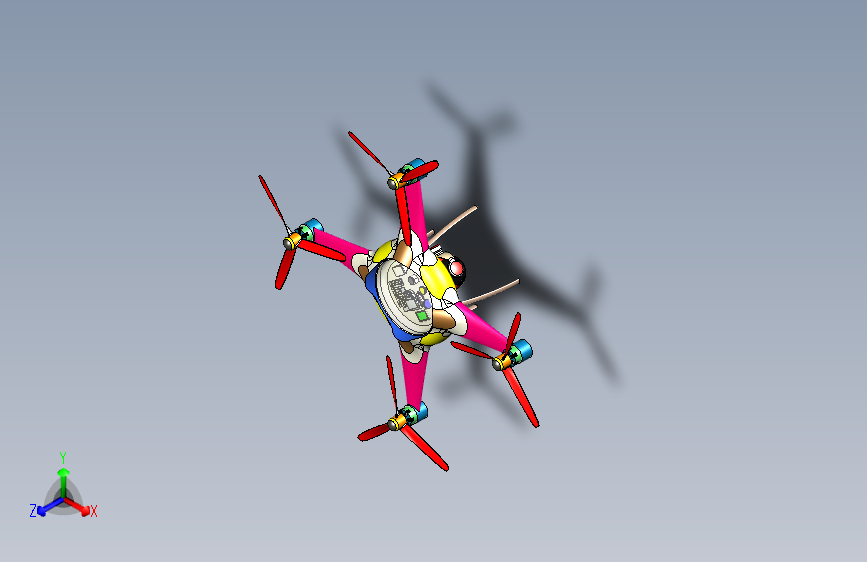 机械创新设计大赛无人机造型三维建模图纸solidworks设计