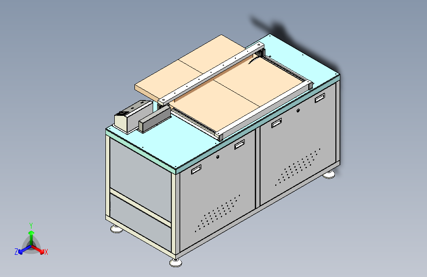 W0074-PCB板毛料切割机(2)三维SW