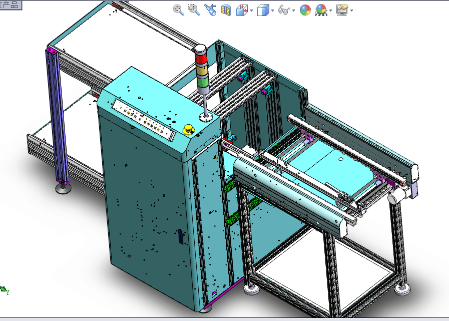 W0180-标准LL型下板机、SMT下板机L型从左到右输送PCB板设备三维SW