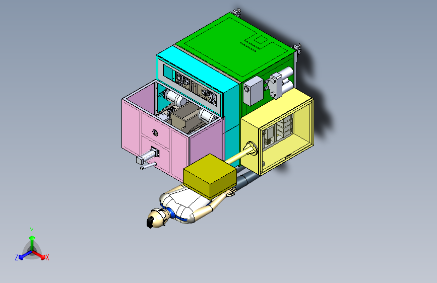 W1376-特殊齿轮加工专机（特殊齿轮加工制造一体机）三维SW