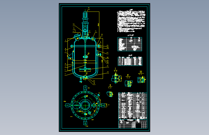 M0498-桨式搅拌器夹套反应釜CAD