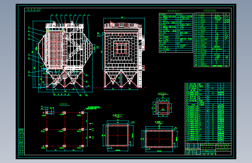 M1308-电除尘工程图纸CAD