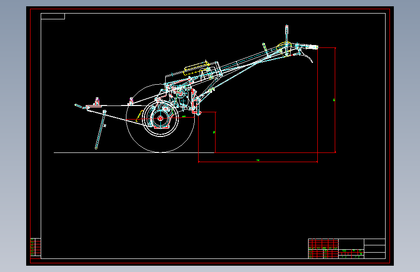 M1712-手扶拖拉机机及其手柄CAD