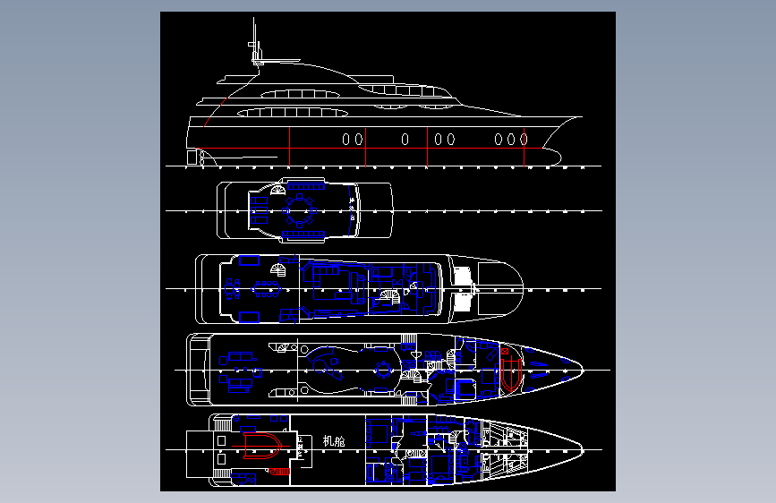 M2959-豪华游艇设计图纸CAD