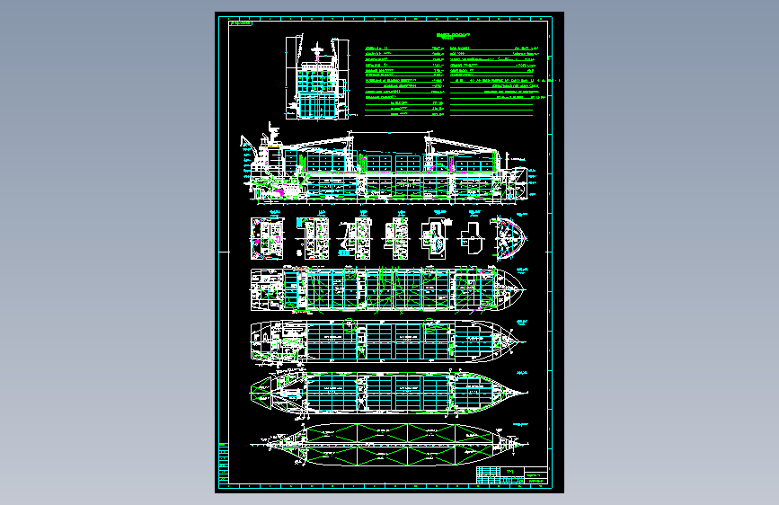 M4045-12000吨多用途干货船总布置图