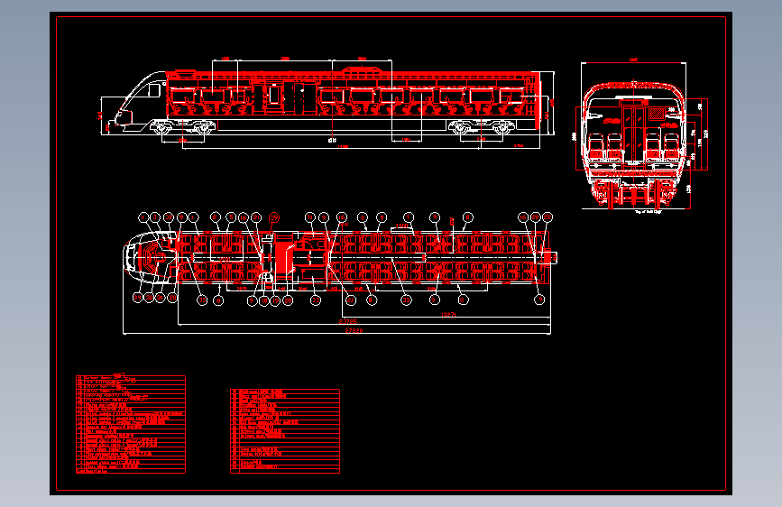 M4217-和谐号动车组CRH1型车CAD外形总图