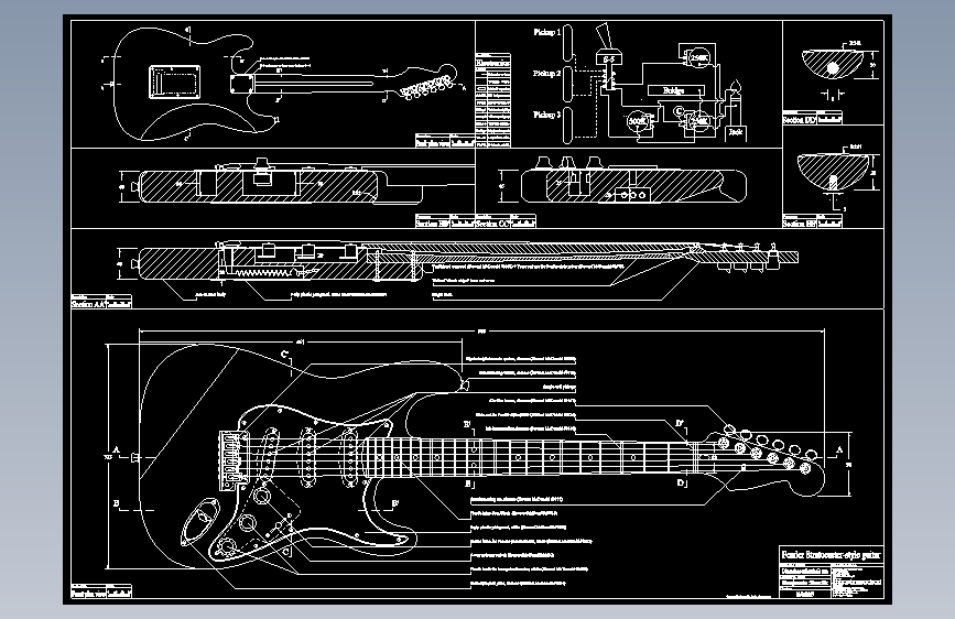 M6651-fender电吉他图纸