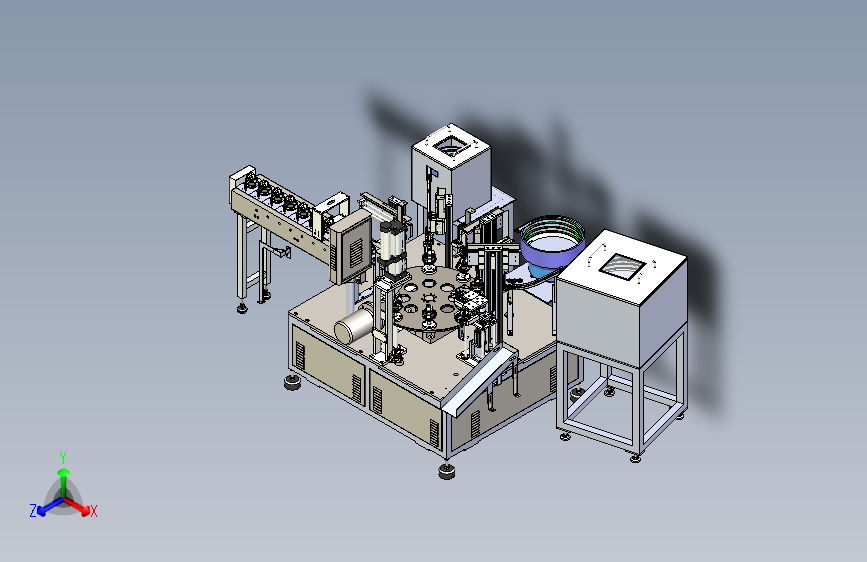 W0502-非标自动化转盘式铜片组装机三维SW