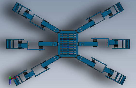 六足虫爬行简易结构3D图纸+Solidworks设计