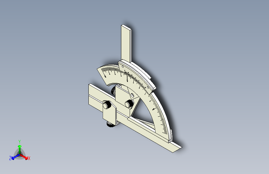 X2044-游标万能角度尺三维SW2023带参