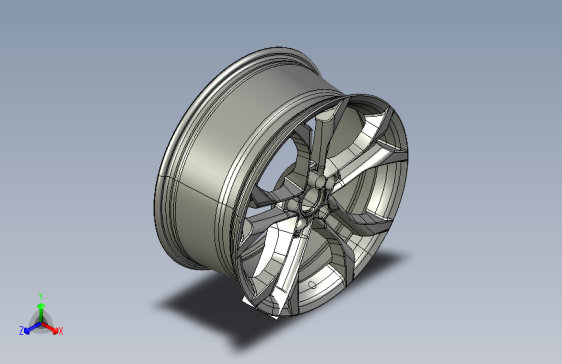 X0705-18寸铝合金轮毂设计三维Step无参