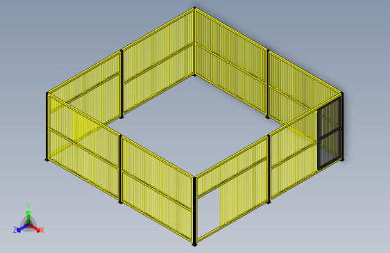 X1273-工业围栏防护网设计模型三维SW2020无参