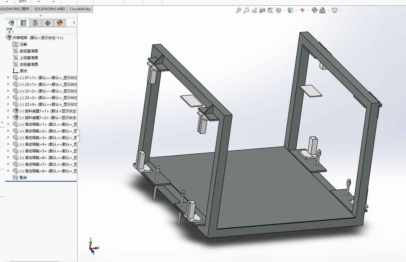 W1442-往复式垂直升降机三维SW