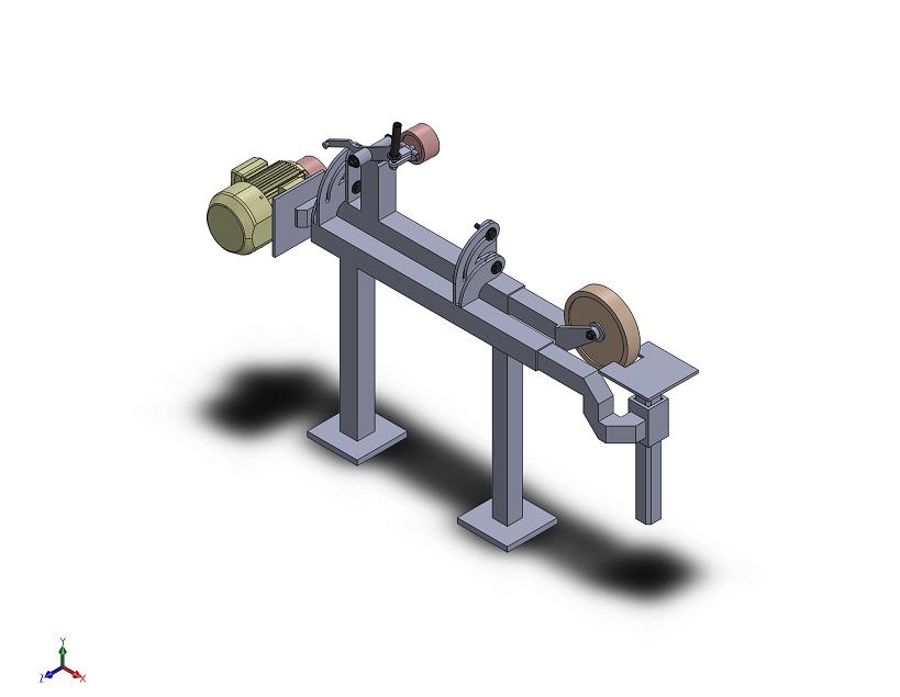 可调式砂带磨床3D数模图纸+Solidworks设计