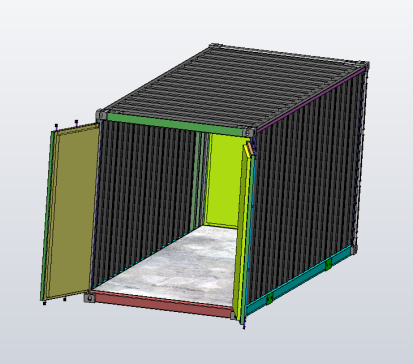 M0083-20尺集装箱图纸三维SW2016带参