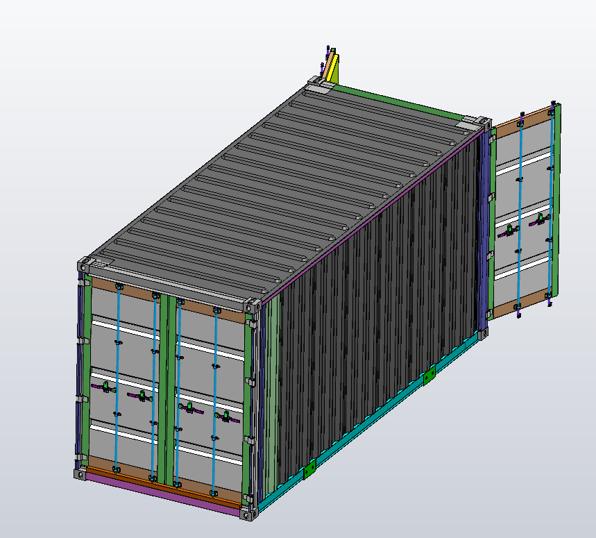 M0083-20尺集装箱图纸三维SW2016带参