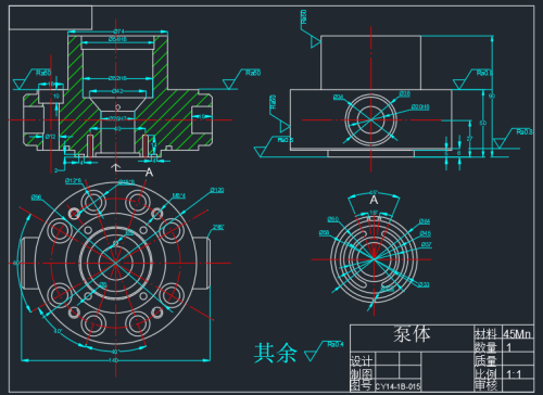 M0151-CY14-1B轴向变量柱塞泵三维Creo2.0带参