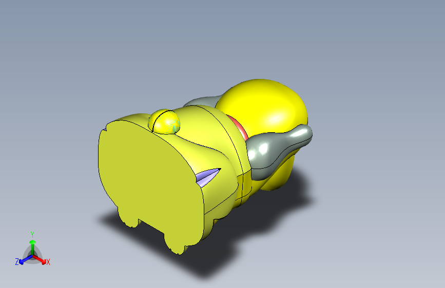 M0191-proe金黄色玩具狗模型三维Proe4.0带参