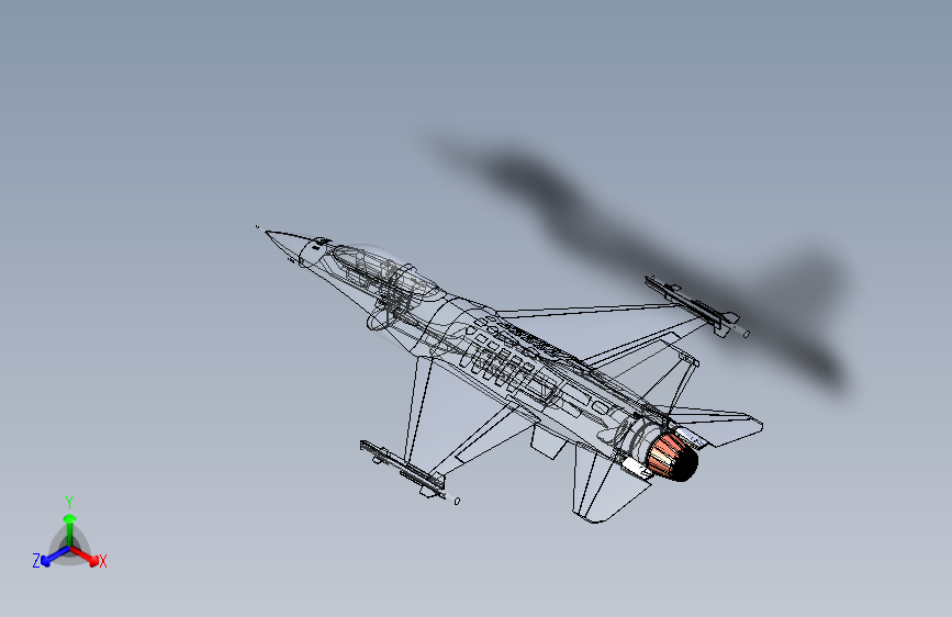M0163-F-16战斗机三维SW2012无参