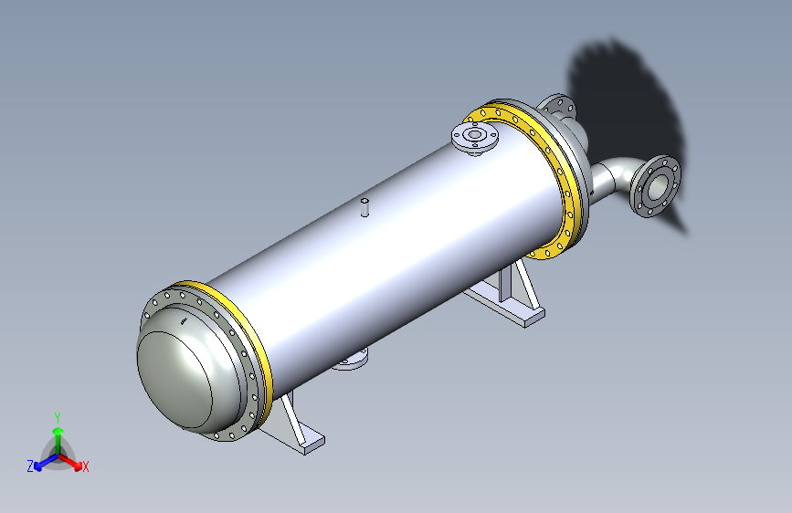 M0421-管壳式蒸发器和冷凝器3D 模型三维SW2016带参