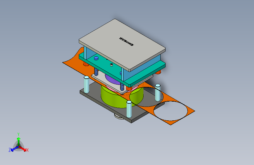 M1345-端盖落料成型复合模具三维SW2016带参