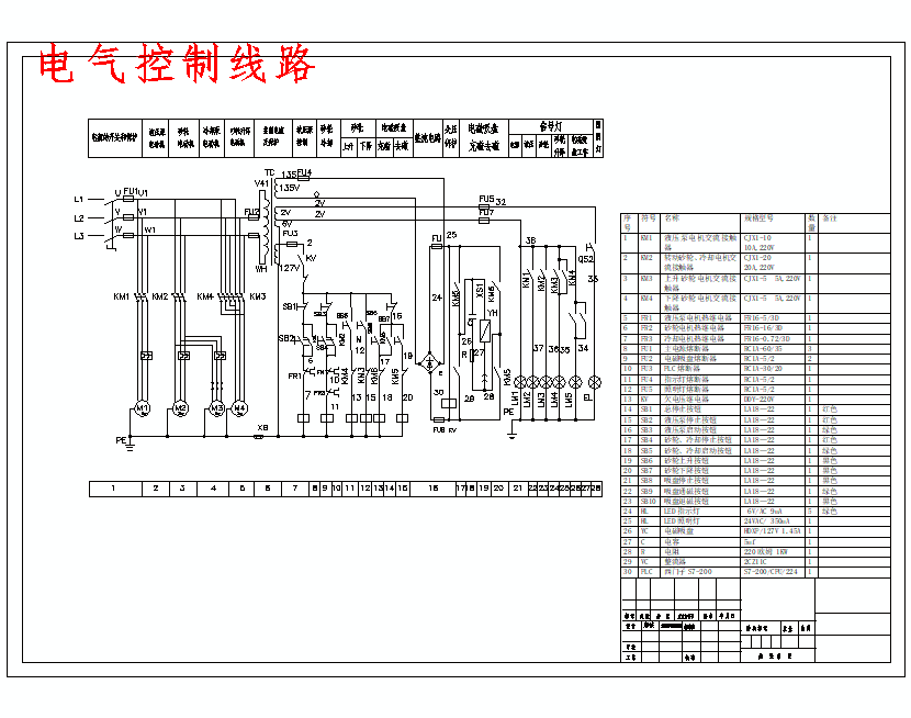 M7120型平面磨床电气控制系统设计含8张CAD图