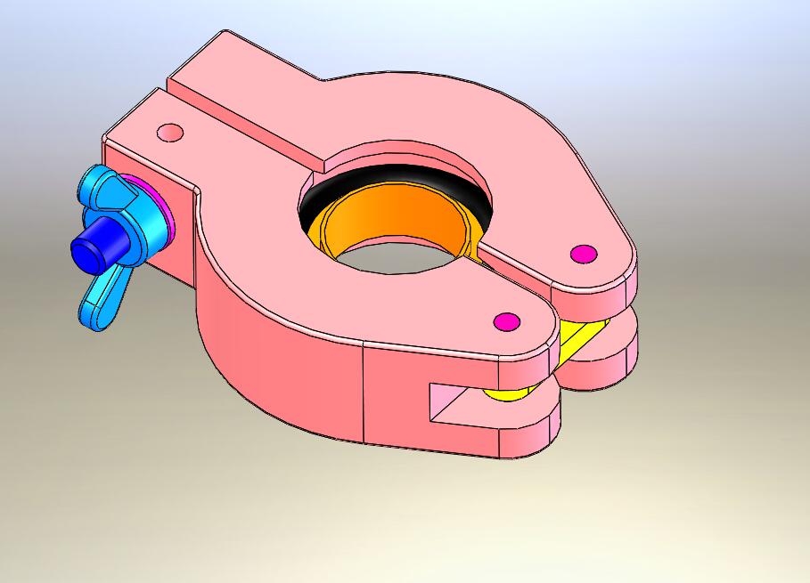 M3701-KF16快卸法兰卡箍三维SW2015带参