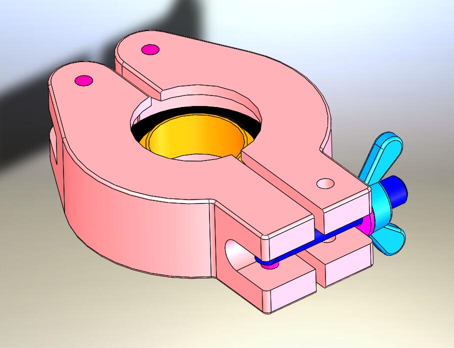 M3701-KF16快卸法兰卡箍三维SW2015带参